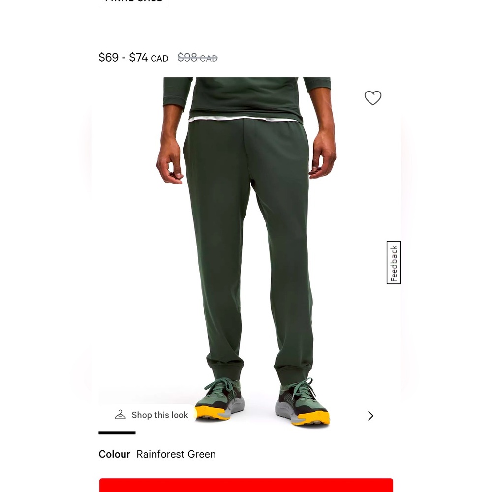 Men’s NWT Lululemon jogger
